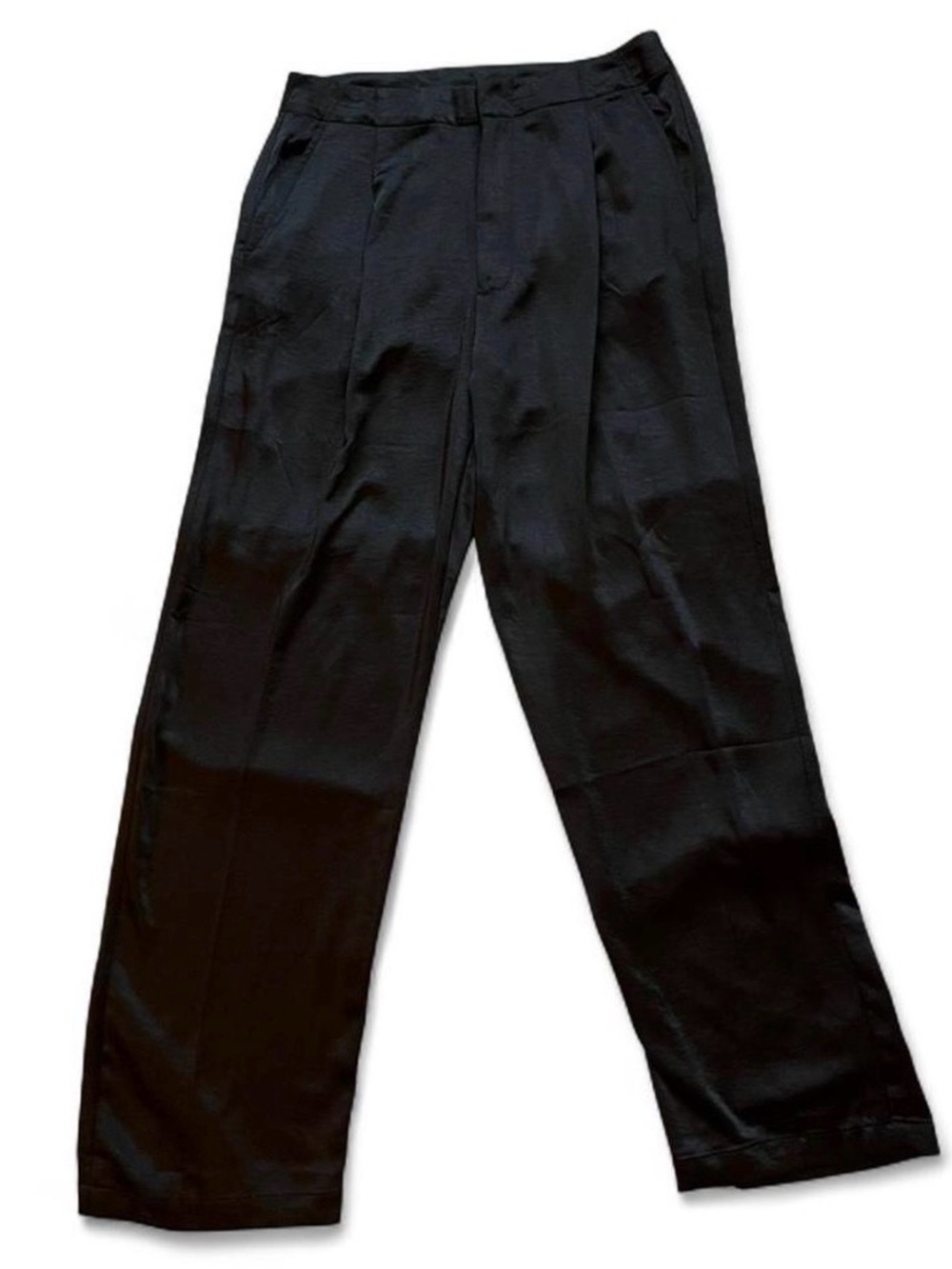 GAP Satin Wide Leg Pleated Pants Size 10 NWT Black Wide Leg Career Office Comfy